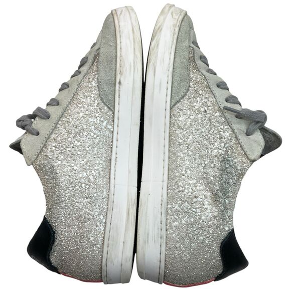 P448 John Sneakers In Glitter Pearl Women’s Size 38 - Picture 8 of 11
